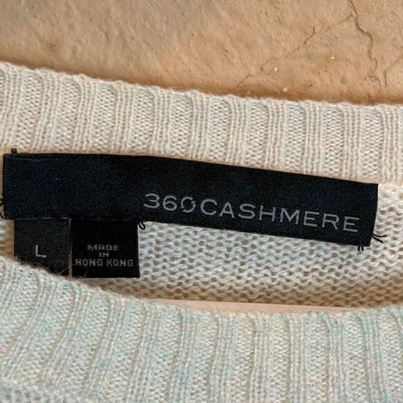 360 CASHMERE Dip Dye Palm Tree Sweater, Size L - Picture 6 of 11